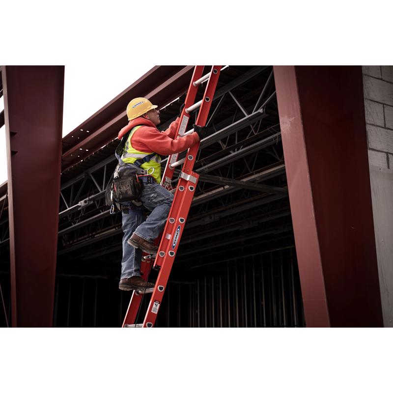 Werner 40 ft. H Fiberglass Extension Ladder Type IA 300 lb. capacity 20-40 ft.