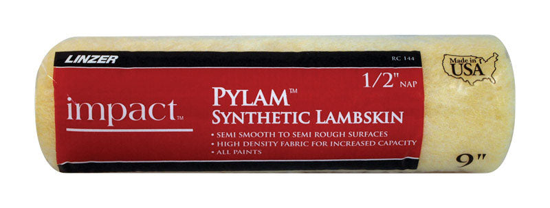 Linzer Impact Pylam Synthetic Lambskin 9 in. W X 1/2 in. Regular Paint Roller Cover