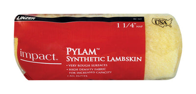 Linzer Impact Pylam Synthetic Lambskin 9 in. W X 1-1/4 in. Regular Paint Roller Cover