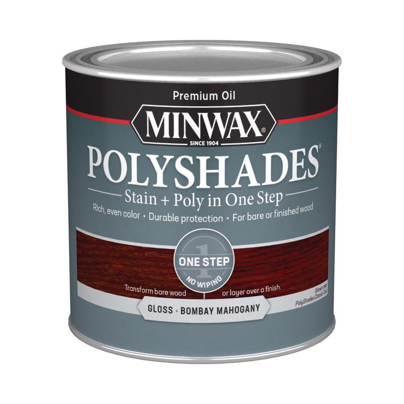 Minwax PolyShades Semi-Transparent Gloss Bombay Mahogany Stain/Polyurethane Finish 1/2 pt