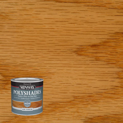 Minwax PolyShades Semi-Transparent Gloss Classic Oak Stain/Polyurethane Finish 1/2 pt