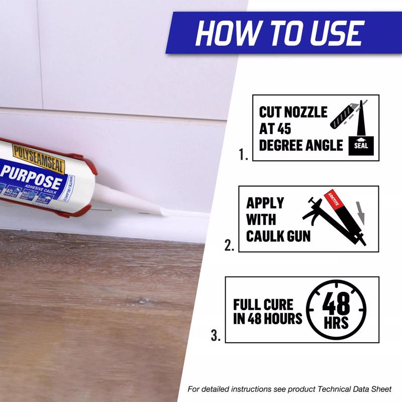Loctite Polyseamseal White Acrylic Latex All Purpose Adhesive Caulk 10 oz