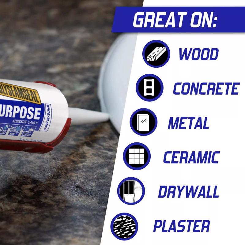 Loctite Polyseamseal White Acrylic Latex All Purpose Adhesive Caulk 10 oz