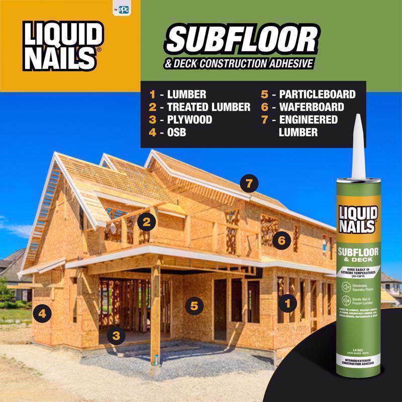 Liquid Nails Subfloor & Deck Acrylic Latex Construction Adhesive 10 oz