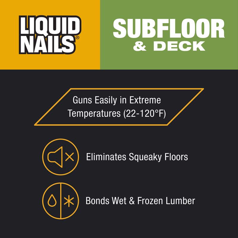 Liquid Nails Subfloor & Deck Acrylic Latex Construction Adhesive 28 oz