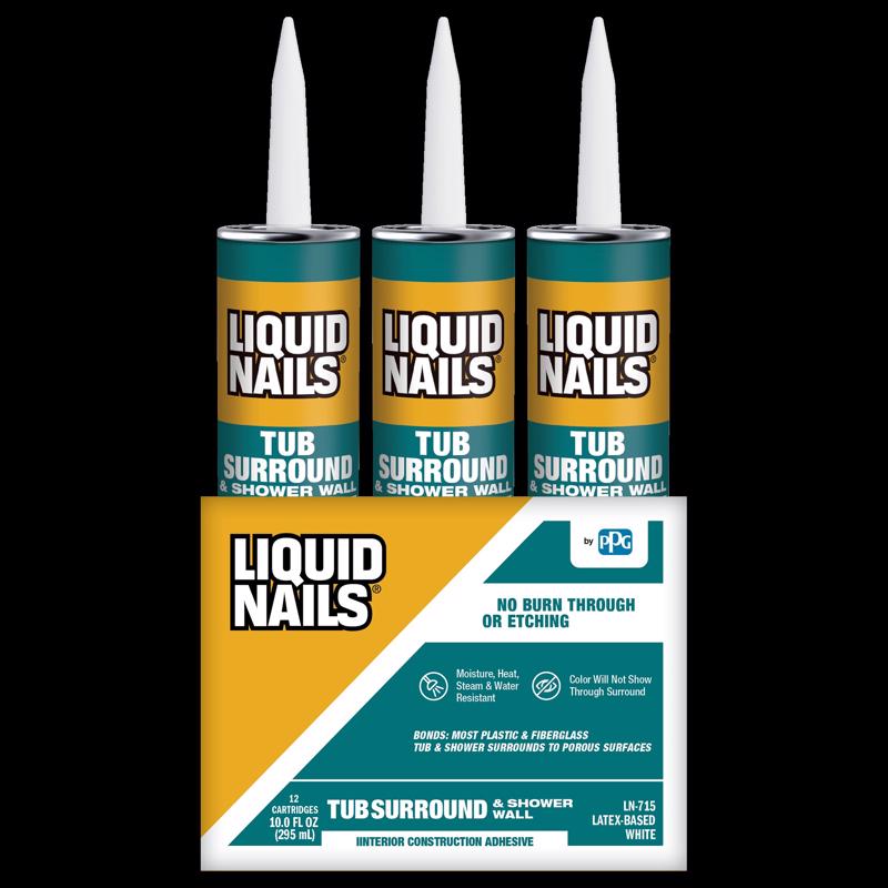 Liquid Nails Tub Surround & Shower Wall High Strength Latex White Adhesive 10 oz