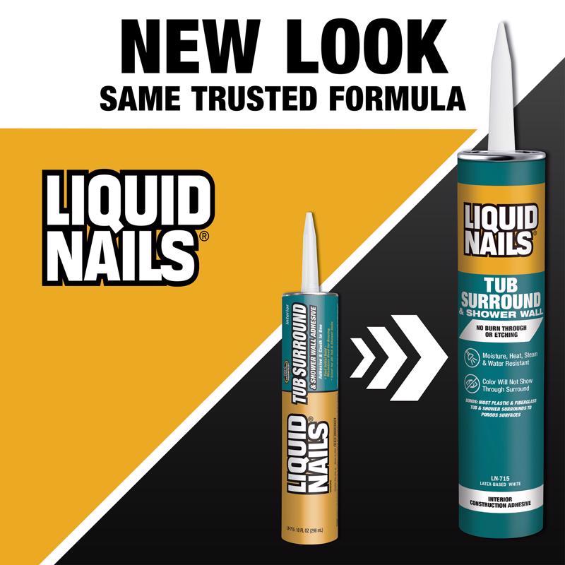 Liquid Nails Tub Surround & Shower Wall High Strength Latex White Adhesive 10 oz