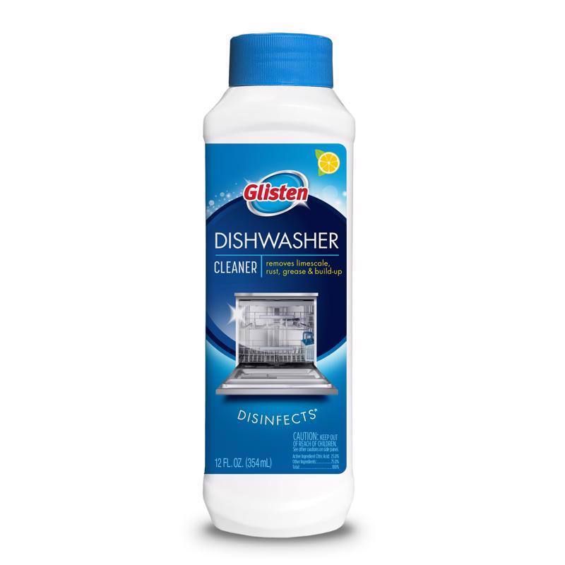 Glisten Dishwasher Lemon Scent Cleaner and Disinfectant 12 oz