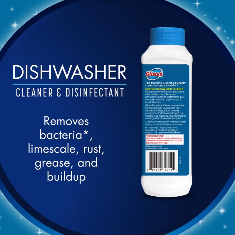 Glisten Dishwasher Lemon Scent Cleaner and Disinfectant 12 oz