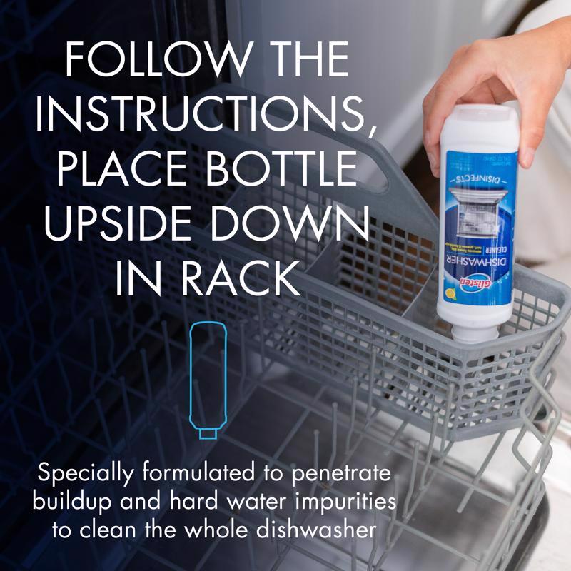 Glisten Dishwasher Lemon Scent Cleaner and Disinfectant 12 oz