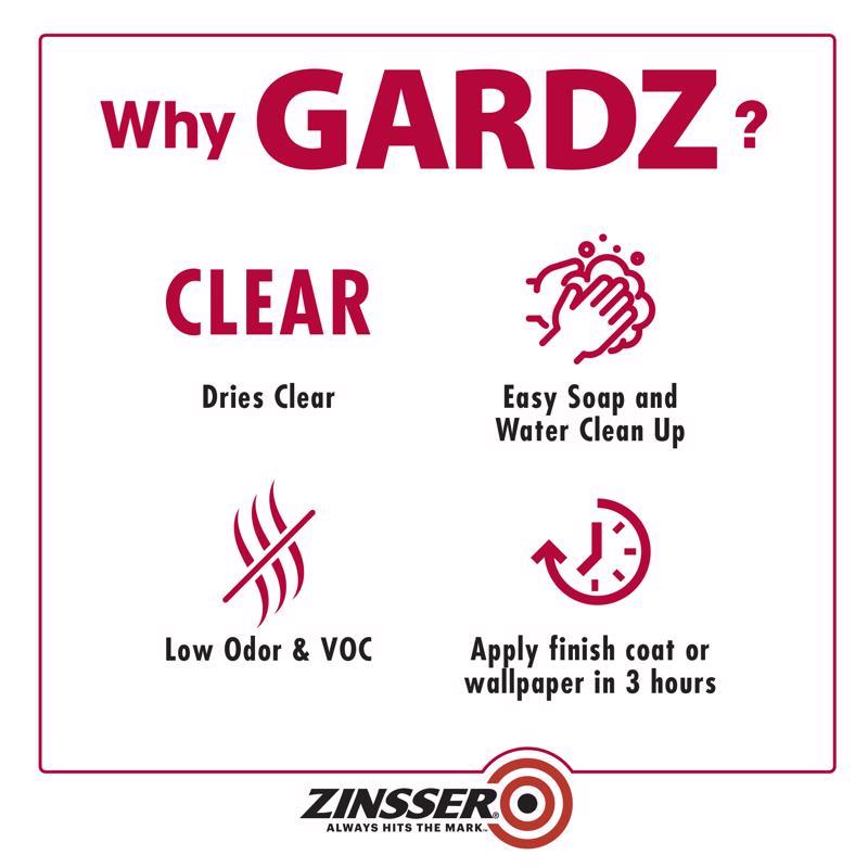 Zinsser Gardz Clear Matte Water-Based Styrenated Acrylic Sealing Primer 1 qt