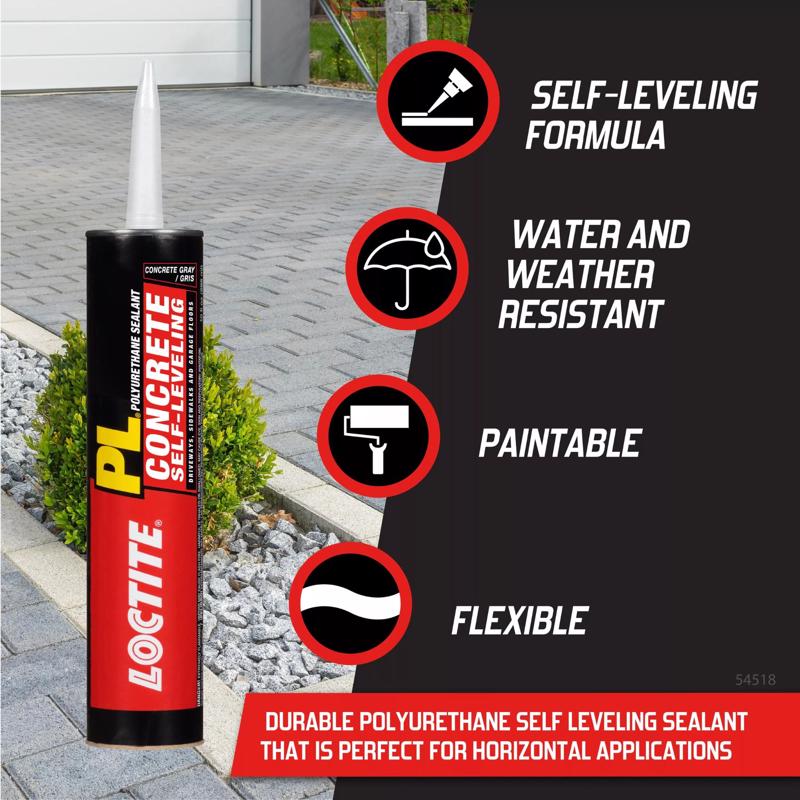Loctite PL S20 Gray Polyurethane Concrete Filler and Sealant 28 oz