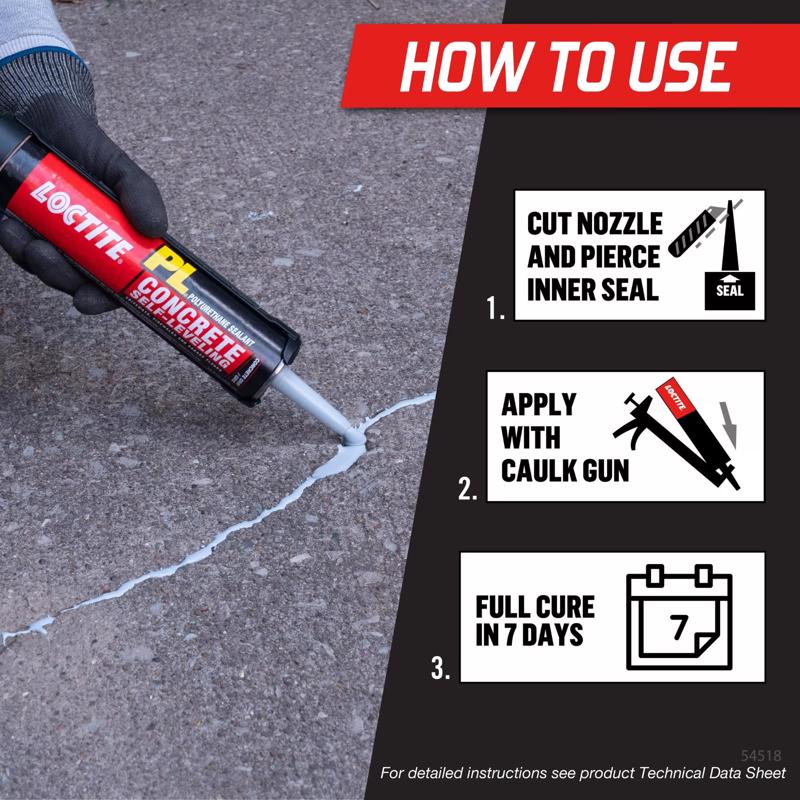 Loctite PL S20 Gray Polyurethane Concrete Filler and Sealant 28 oz