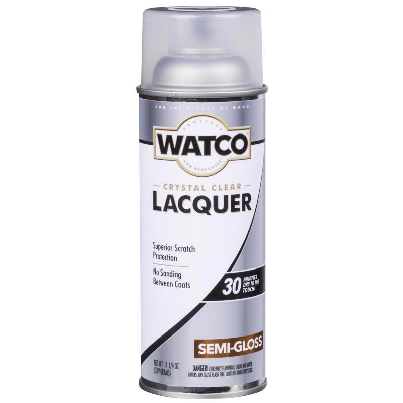 WATCO Semi-Gloss Clear Oil-Based Alkyd Wood Finish Lacquer Spray 11.25 oz