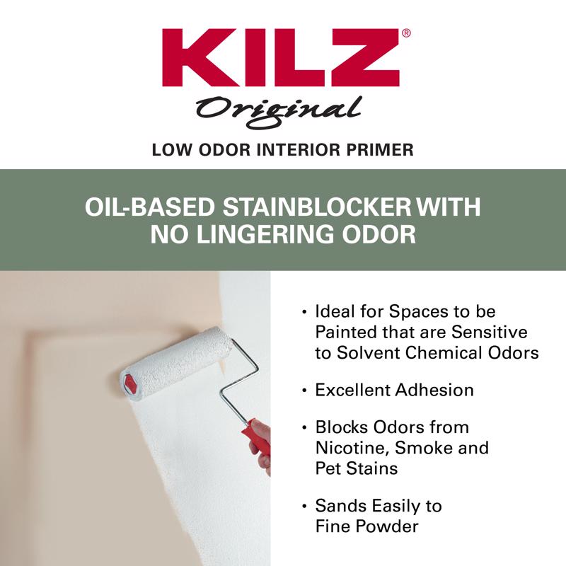 KILZ Original White Flat Oil-Based Alkyd Oil Primer 1 qt