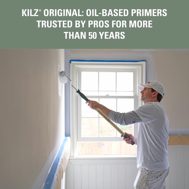 KILZ Original White Flat Oil-Based Alkyd Oil Primer 1 qt