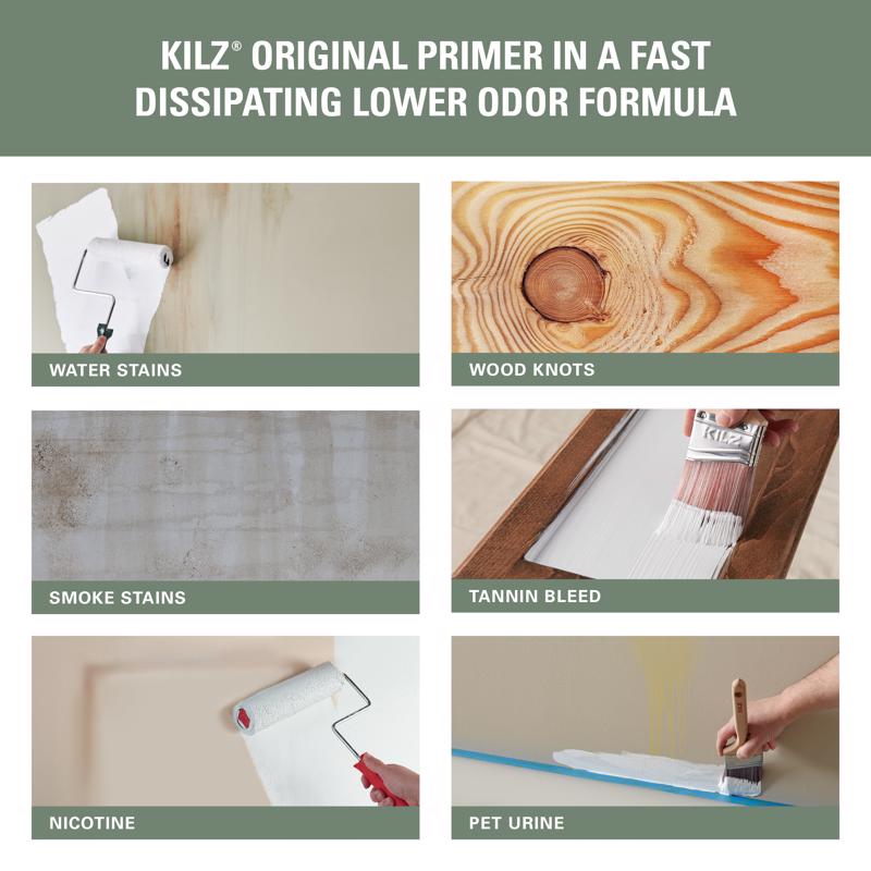 KILZ Original White Flat Oil-Based Alkyd Oil Primer 1 gal