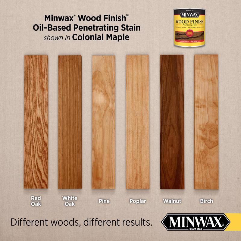 Minwax Wood Finish Semi-Transparent Colonial Maple Oil-Based Penetrating Wood Stain 1/2 pt
