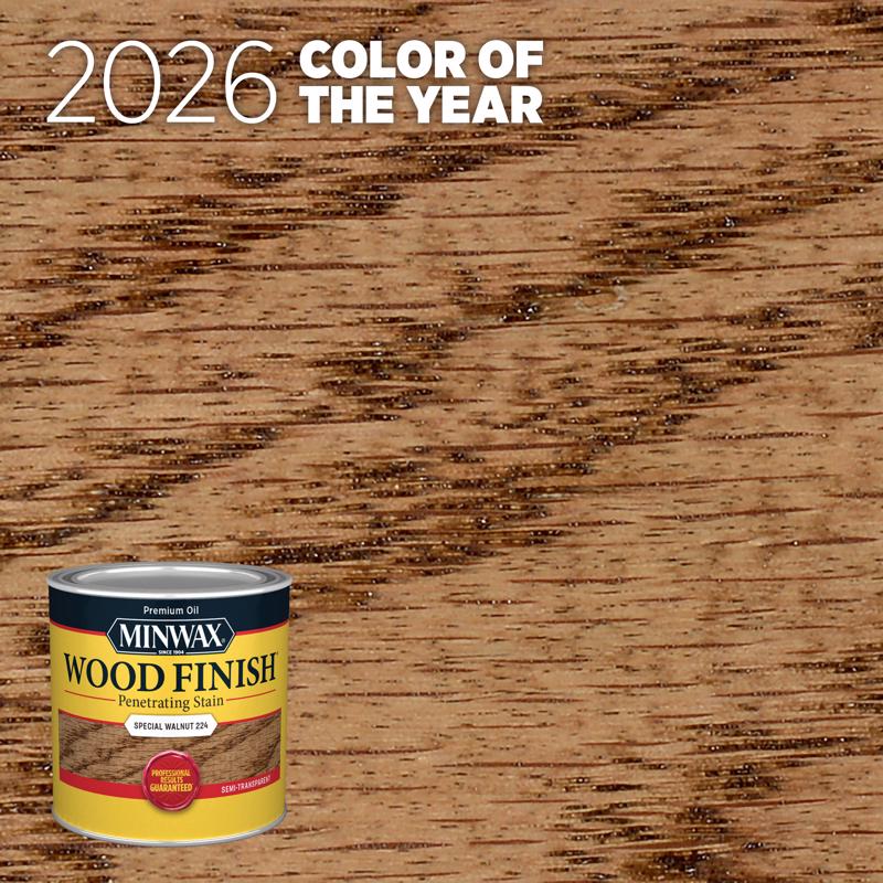 Minwax Wood Finish Semi-Transparent Special Walnut Oil-Based Penetrating Wood Stain 1/2 pt