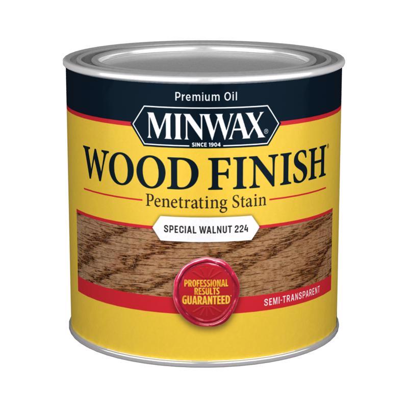 Minwax Wood Finish Semi-Transparent Special Walnut Oil-Based Penetrating Wood Stain 1/2 pt