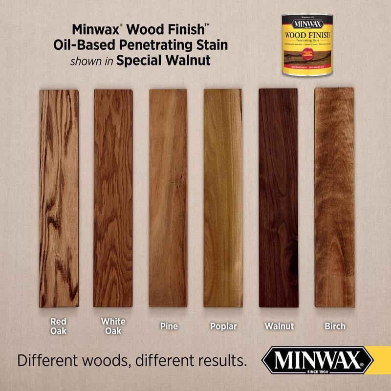 Minwax Wood Finish Semi-Transparent Special Walnut Oil-Based Penetrating Wood Stain 1 qt