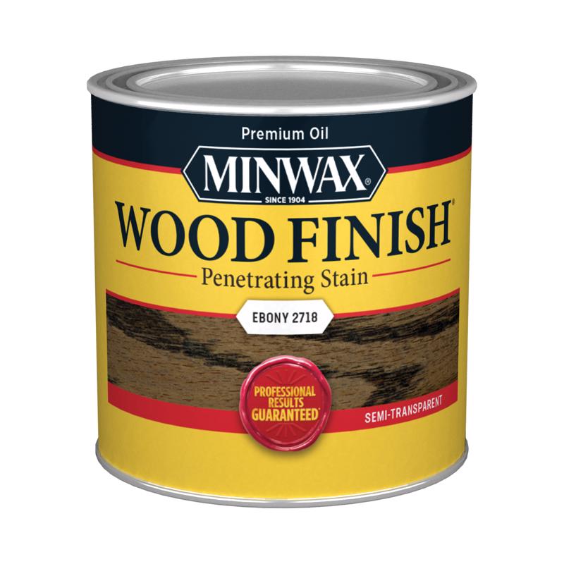 Minwax Wood Finish Semi-Transparent Ebony Oil-Based Penetrating Wood Stain 1/2 pt