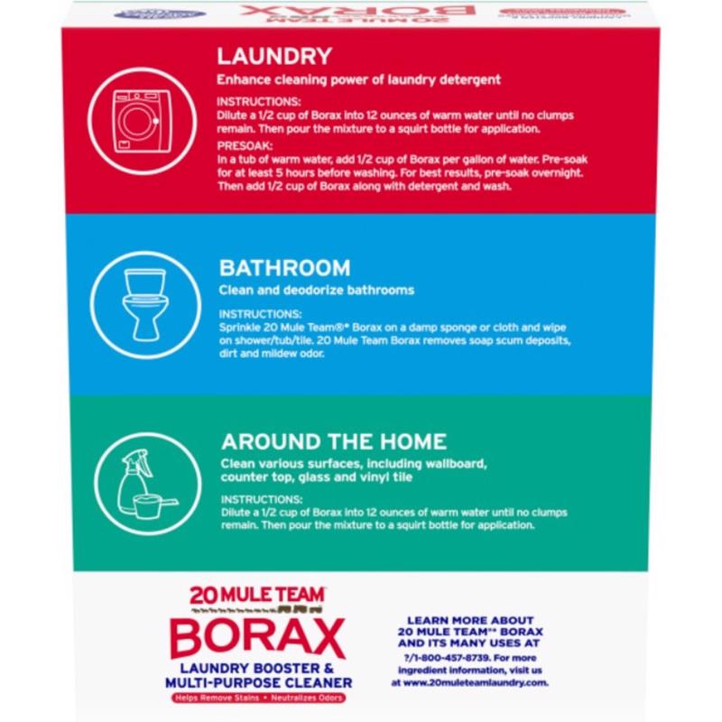 20 Mule Team Borax N/A No Scent Detergent Booster and Household Cleaner Powder 4 lb