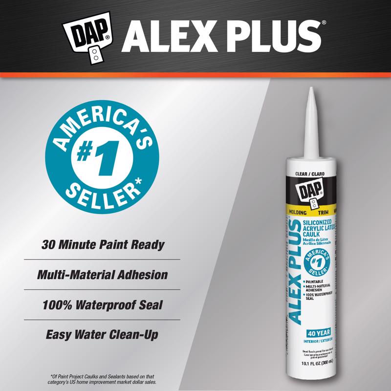 DAP Alex Plus Clear Acrylic Latex All Purpose Caulk 10.1 oz
