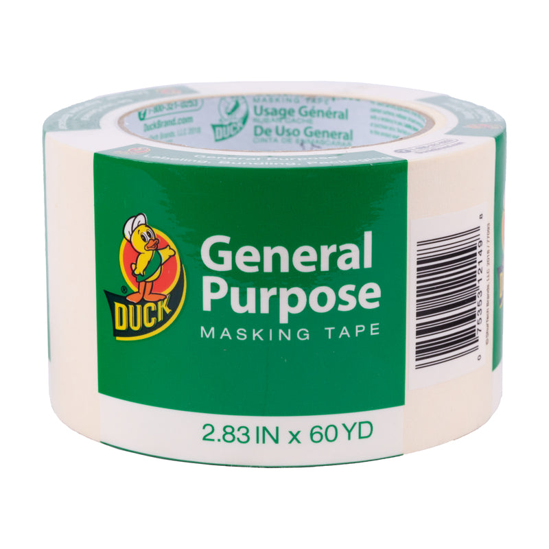 Duck 2.83 in. W X 60 yd L Tan Regular Strength Masking Tape