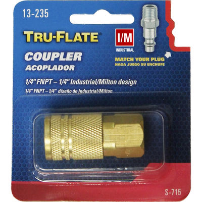 Tru-Flate Brass Quick Change Coupler 1/4 in. FPT X 1/4 in.