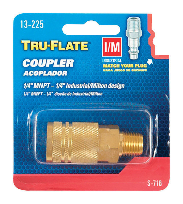 Tru-Flate Brass Quick Change Coupler 1/4 Male