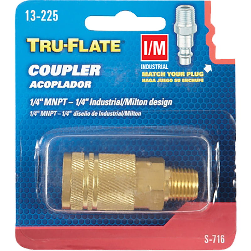 Tru-Flate Brass Quick Change Coupler 1/4 Male