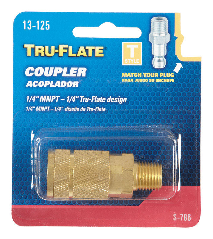 Tru-Flate Brass Quick Change Coupler 1/4 in. Male