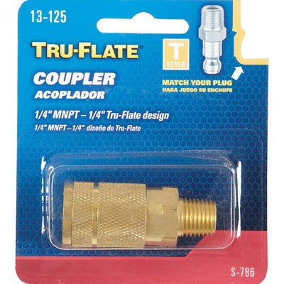 Tru-Flate Brass Quick Change Coupler 1/4 in. Male