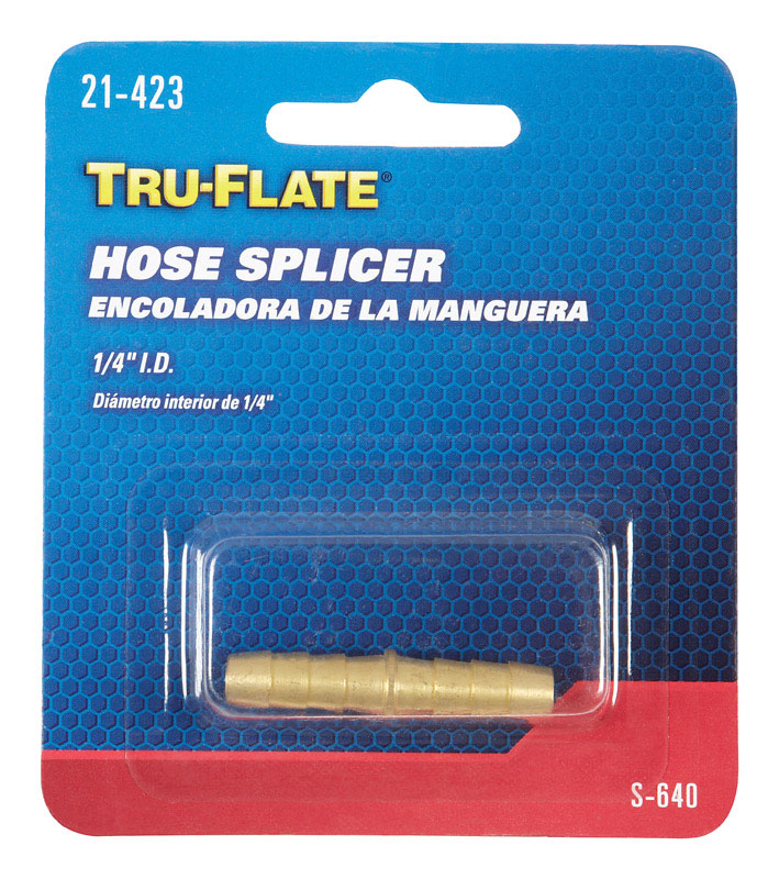Tru-Flate Brass Hose Splicer 1/4 in.