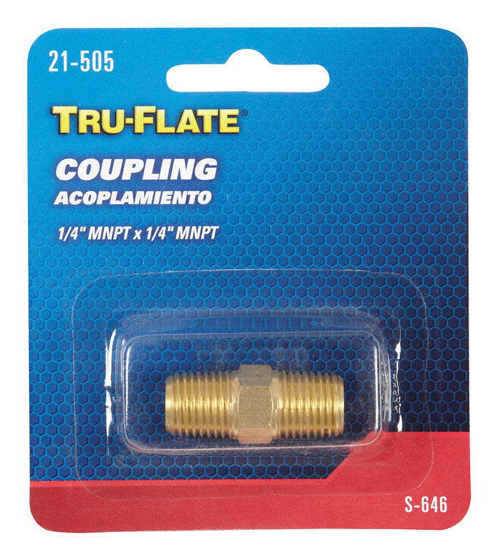 Tru-Flate Brass Coupling 1/4 in. Male