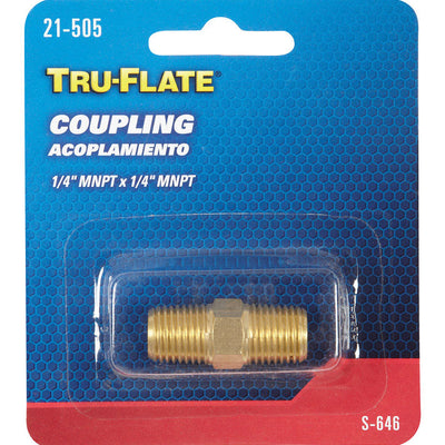 Tru-Flate Brass Coupling 1/4 in. Male