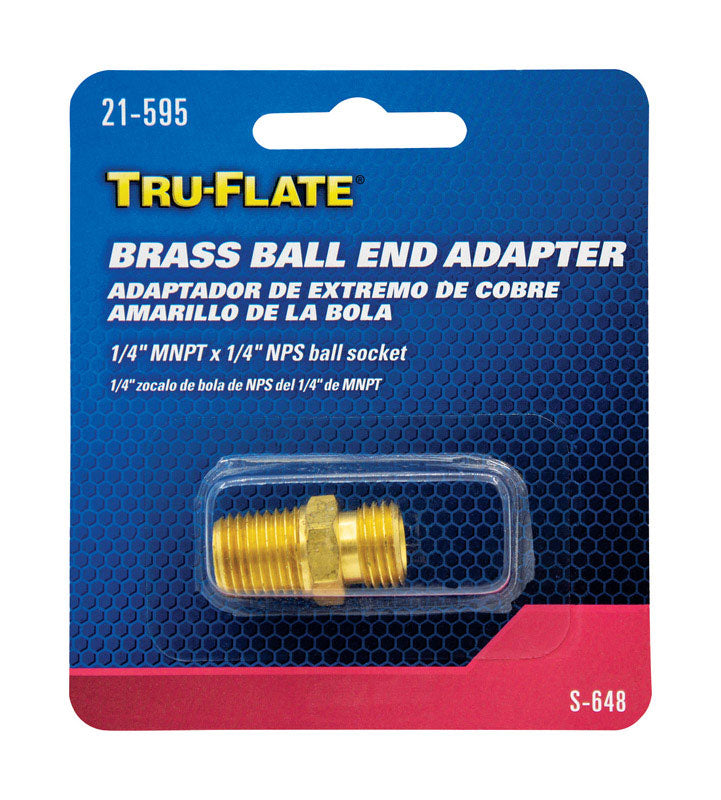 Tru-Flate Brass Ball-End Adapter 1/4 in. Male