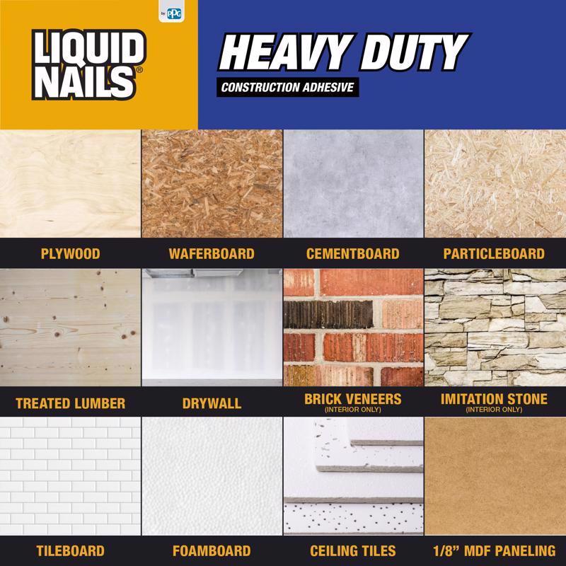 Liquid Nails Heavy Duty Acrylic Latex Construction Adhesive 28 oz