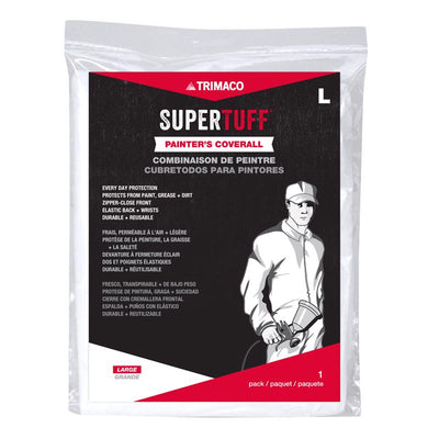 Trimaco SuperTuff Polypropylene Painter's Coveralls White L