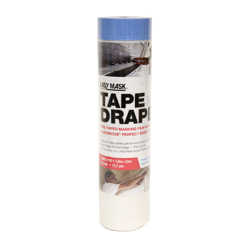 Trimaco Easy Mask 6 ft. W X 72 ft. L X 0.5 mil Pre-Taped Plastic Masking Film