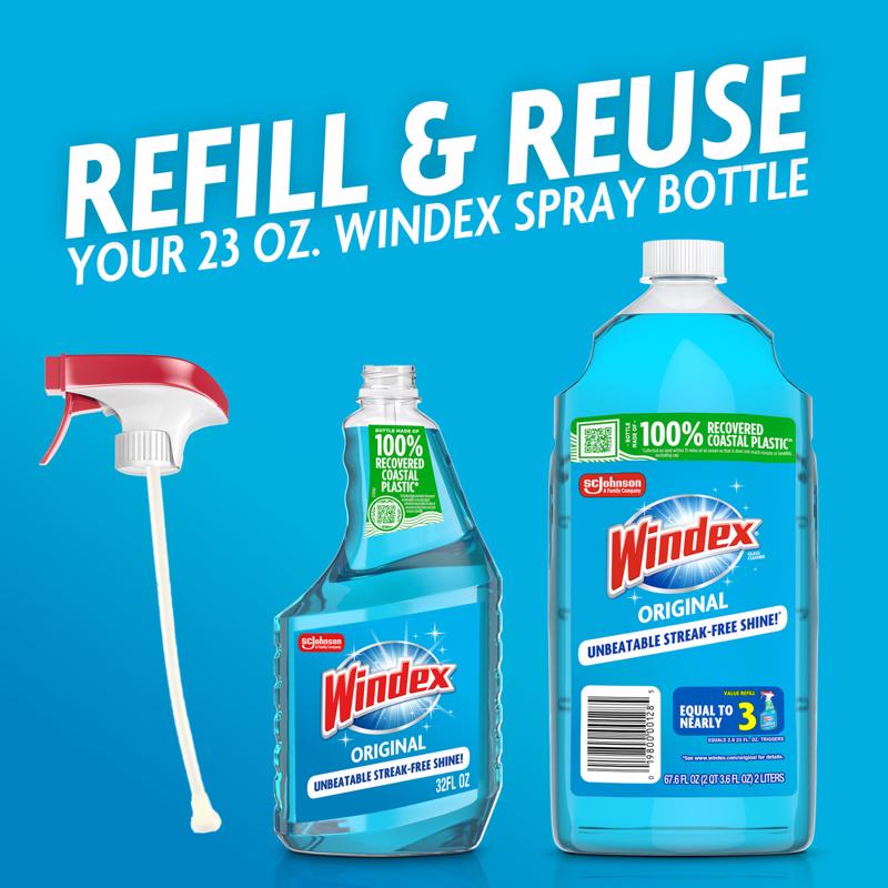 Windex Original No Scent Glass Cleaner Refill 67.6 oz Liquid