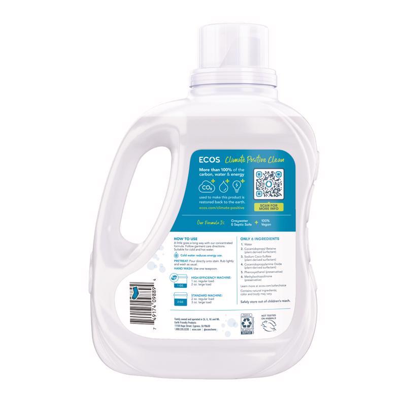 ECOS Free & Clear Scent Laundry Detergent Liquid 100 oz