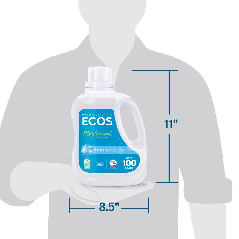 ECOS Free & Clear Scent Laundry Detergent Liquid 100 oz