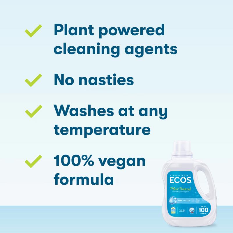 ECOS Free & Clear Scent Laundry Detergent Liquid 100 oz