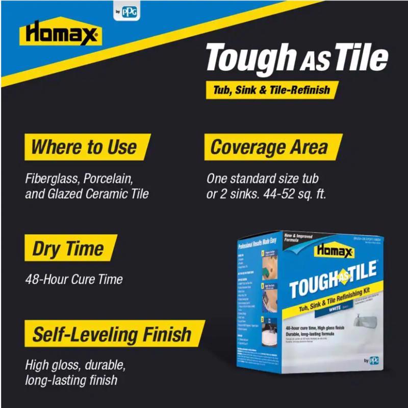 Homax Tough As Tile Gloss White Tub and Tile Refinishing Epoxy Interior 26 oz
