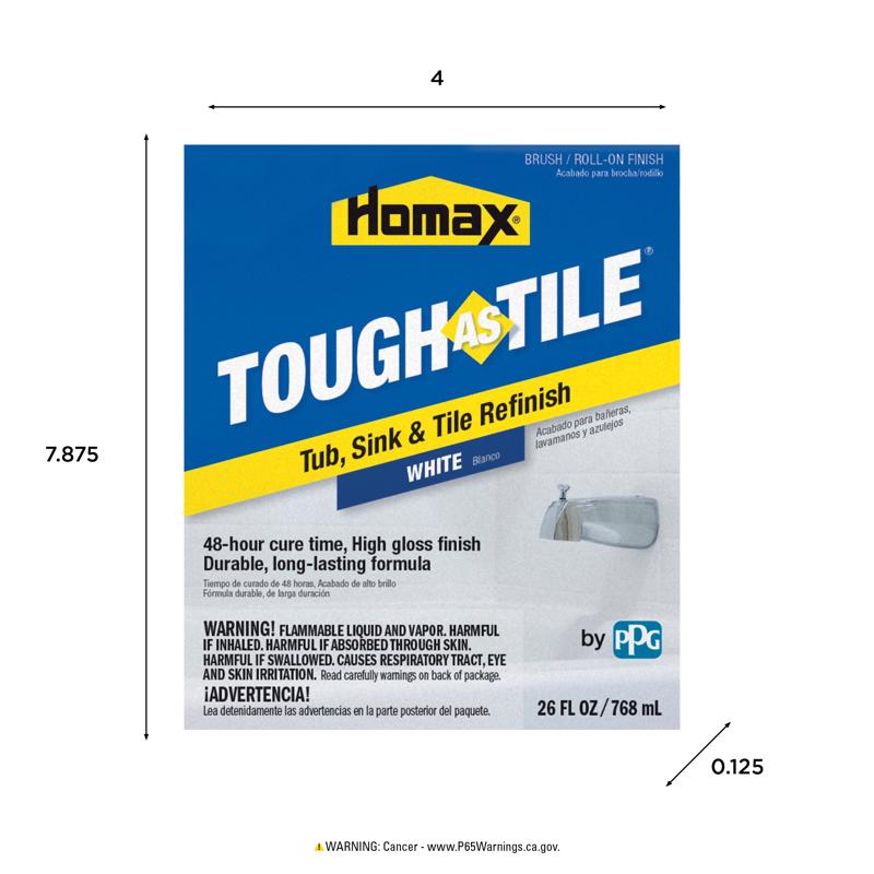 Homax Tough As Tile Gloss White Tub and Tile Refinishing Epoxy Interior 26 oz
