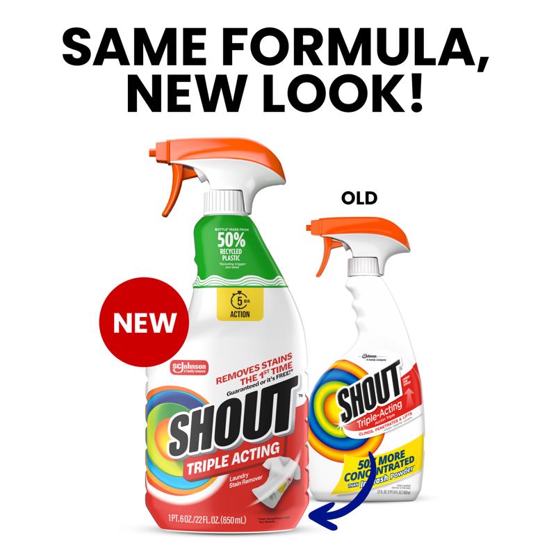 Shout No Scent Laundry Stain Remover 22 oz Liquid