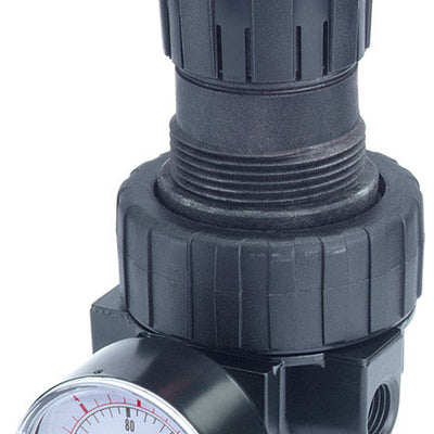 Tru-Flate Plastic Compact Regulator with Gauge 1/4 in. NPT 160 psi