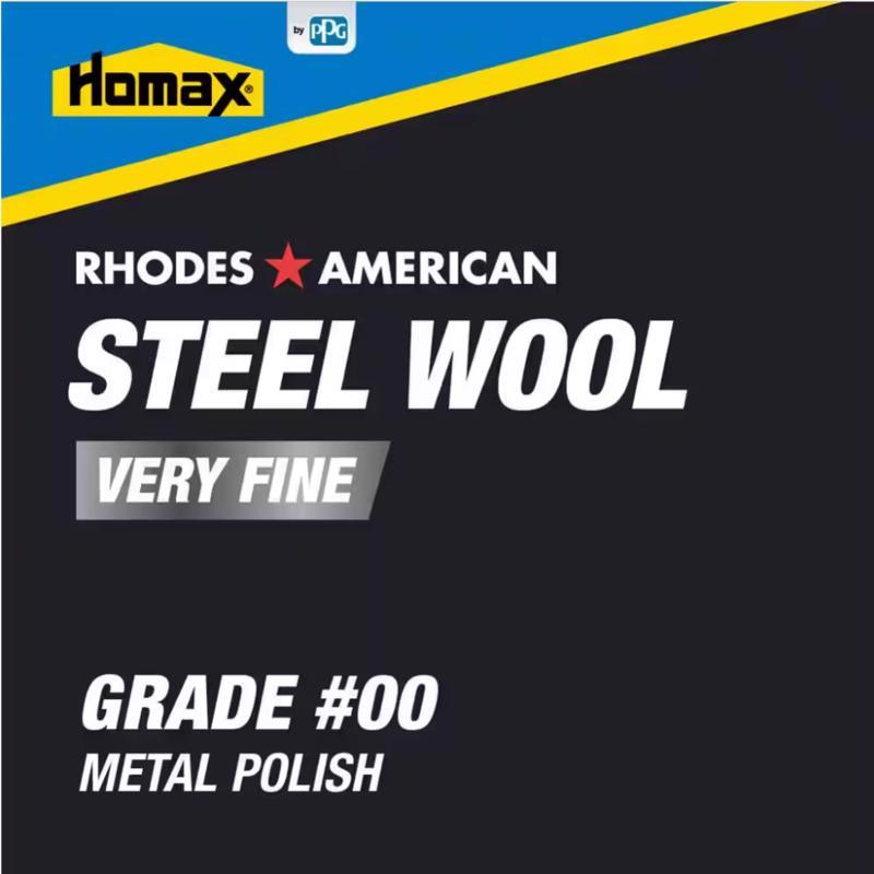 Rhodes American 00 Grade Very Fine Steel Wool Pad 12 pk